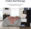 Queen Size Velvet Bed Frame With Wingback Headboard Storage