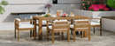 TREXM 7-Piece Patio Dining Table Set for 6,Outdoor Furniture Sets with 72.8'Rectangle Table,Patio Table and Chairs Set with Removable Cushions for Backyard,Garden,Poolside(Light Teak+Beige Cushion)