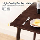 Brown Bamboo Square Dining Table 27.6 Inch For Small Spaces Easy Assembly
