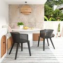 Milan Outdoor Dining Chair Set of 2 Black Iron Elegant Design 22.25' x 21.50' x 28.25'