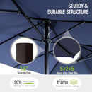 Navy Outdoor Patio Table And Chairs Set With Umbrella For 6