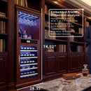 Nuvia 56-Bottle 7.5 Cu.Ft Single-Zone Multi-Tiered Wooden Wine Cooler Cabinet With Humidity And Temperature Controls (SAK73195)