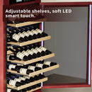 Nuvia 56-Bottle 7.5 Cu.Ft Single-Zone Multi-Tiered Wooden Wine Cooler Cabinet With Humidity And Temperature Controls (SAK73195)