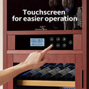 Nuvia 56-Bottle 7.5 Cu.Ft Single-Zone Multi-Tiered Wooden Wine Cooler Cabinet With Humidity And Temperature Controls (SAK73195)