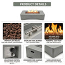 Alora 56-Inch 50K BTU Outdoor Modern Propane Fire Pit Table (SAK56830)