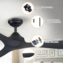 56" Industrial DC Motor Downrod Mount Reversible Ceiling Fan with Remote Control