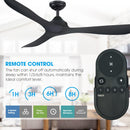 56" Industrial DC Motor Downrod Mount Reversible Ceiling Fan with Remote Control