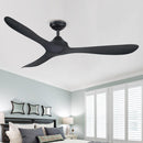 56" Industrial DC Motor Downrod Mount Reversible Ceiling Fan with Remote Control