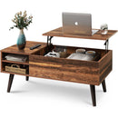 Rustic Brown Lift Top Coffee Table With Built In Storage