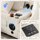 [VIDEO]144*64'' Corduroy Sectional Sofa with Bluetooth Speakers, U Shaped Couch with Console, USB Charger, Cup Holders, Storage, Ottoman, Deep and Wide Seat Cloud Sofa for Living Room&Apartment