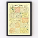 Vintage Map of Deuel County, South Dakota 1899