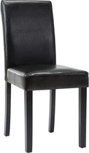 Modern PU Upholstered Dining Chairs Black Cushioned Seats