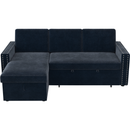 85 Inches Sofa Bed, 3 Seater Sleeper Sofa with Storage Chaise, Square Handrail With Pull and Copper nail,Chenille, Pull Out Couch for Living Room