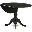 5 Piece Drop Leaf Dining Table Set Black Faux Leather