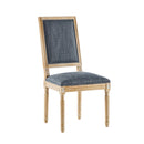 French Country Dining Chairs Set of 2 - Elegant Cane Backrest, Upholstered Seats, Fluted Legs, Rustic Finish, Solid Rubberwood