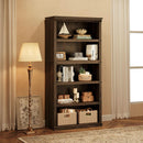 Farmhouse Cherry Bookcase 71 Inch Tall Sturdy Open Shelving
