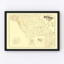 Vintage Map of Yolo County, California 1871