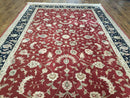 6' X 9' Vintage Fine Oriental Floral Handmade Wool Rug Vegetable Dyes Red Nice