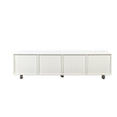 TV Stand for 65+ Inch TV, Modern TV Stand for Living Room, Entertainment Center with Storage & 2 Drawers, TV Media Console Cabinet for Bedroom, White