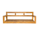 TOPMAX Patio Wooden Twin Size Porch Swing Daybed Frame, Garden Swing Bench Chair with 4 Hanging Ropes for Backyard,Outdoor,Natural