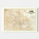 Vintage Map of Plumas County, California 1892