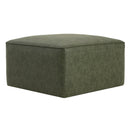 Square PU Leather Ottoman,Green