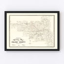 Vintage Map of Pulaski County, Arkansas 1898