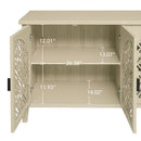 Hollowed-out Cabinet with 4 Doors, American Furniture, Suitable for Bedroom, Living Room, Study