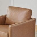 Genuine Leather Swivel Accent Chair Fully Assembled
