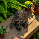 Turtle Garden Statue, Cast Iron, Rustic Outdoor Figurine