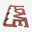 Love Wall Hook Rack with Heart, Cast Iron for Keys, Scarves or Jewelry