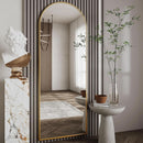 Nanoglass Arch Full Length Standing Mirror 71x26 In Gold