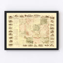 Vintage Map of McHenry County, Illinois 1862