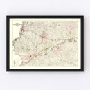 Vintage Map of Whiteside County, Illinois 1896
