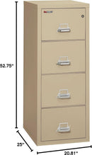 Parchment Four Drawer Fire Safe Legal File Cabinet UL 1 Hour