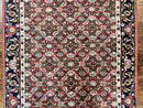 Indo Persian Rug 3x5, Red and Navy Blue, Wool Vintage Handmade Small Carpet 3 x 5 ft, Herati Pattern, Bidjar Rug