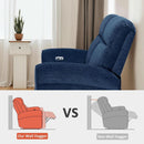 64.6 Inch Wall Hugger Loveseat Navy Blue Space Saving
