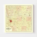 Vintage Map of Adams County, Illinois 1889