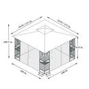 Patio Gazebo Tent With Ventilated Double Roof And Mosquito Net