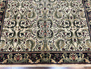 Oriental Rug 8x11, Floral Pattern, Ivory and Black