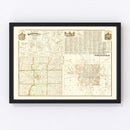 Vintage Map of Marion County, Indiana 1866