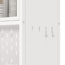 73'' Tall Kitchen Pantry Cabinet , 6 Level Flip Door with Pegboard Metal Pantry Storage Cabinet, Anti-Tip Design Hutch for Kitchen, Dining Room, Living Room (White)