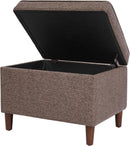 Chocolate Brown Contemporary Storage Ottoman With Lid