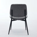 Dining Chairs Set of 2 Modern Retro Linen Chair with Bentwood Back Upholstered Seat Metal Legs Adjustable Foot for Kitchen Dining Room Chairs(Gray Linen)