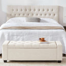 48 Inch Storage Unit Ottoman Bench Upholstered Beige