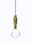 Crystal Gothic Cross Ceiling Fan Pull, 2.75"h with 12" Polished Brass Chain