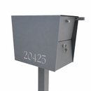 UpTown Box Locking Package Dropbox in TEXTURED GRAY METALLIC - Modern Mailbox