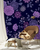 Violet Floral Wallpaper