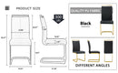 Modern Dining Chairs, PU Faux Leather High Back Upholstered Side Chair with Golden C-shaped Tube Metal Legs for Dining Room,Kitchen(Set of 2 )(Black+PU)W115171346