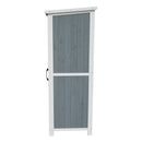54' Two-Tone Storage Shed - Gray & White Design with Sloped Roof & 5 Customizable Compartments